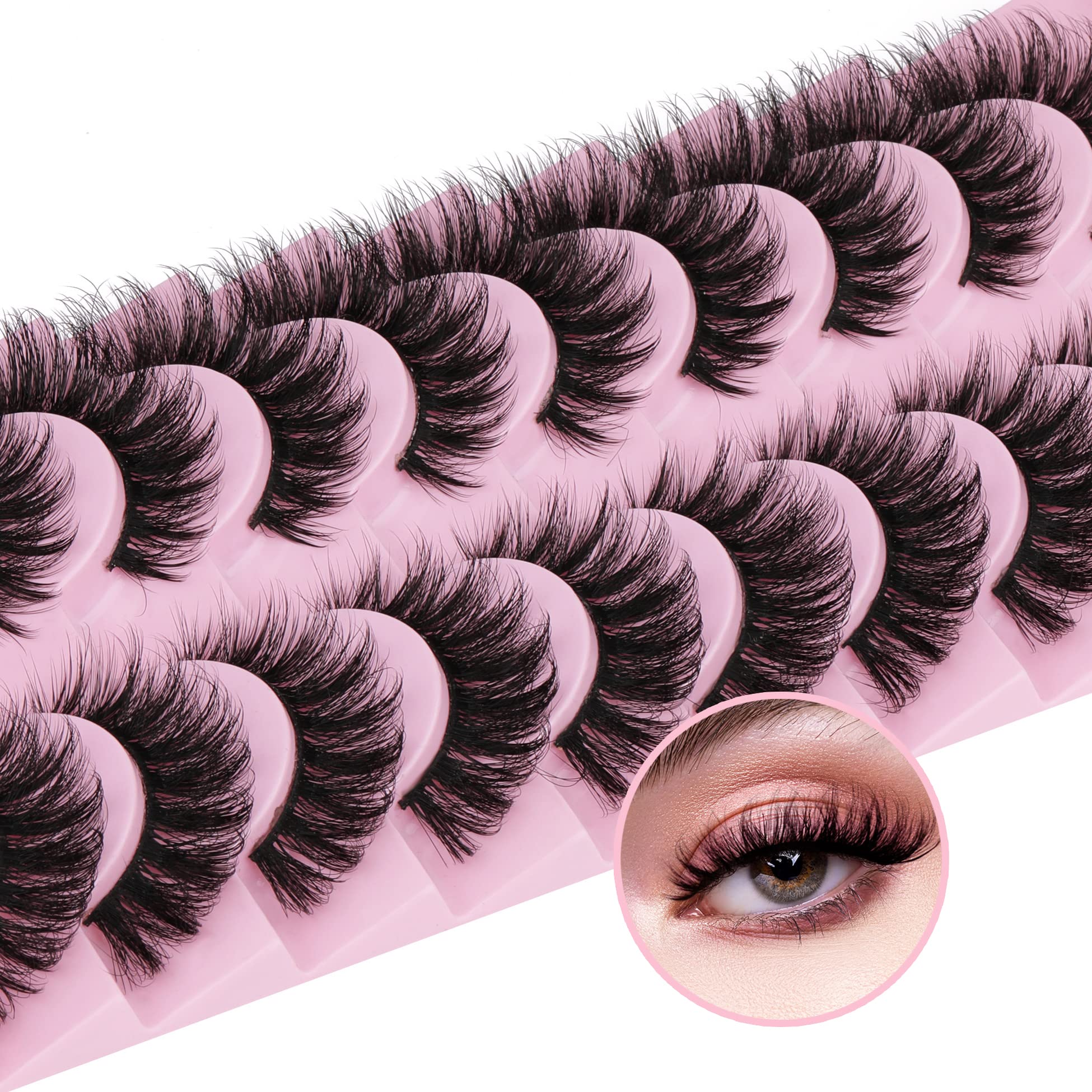 EYDEVRO false eyelashes wispy 18mm cat-eye pack enhances lift and definition