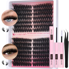 EYDEVRO Fluffy Lash Clusters Kit front view for easy DIY lash application