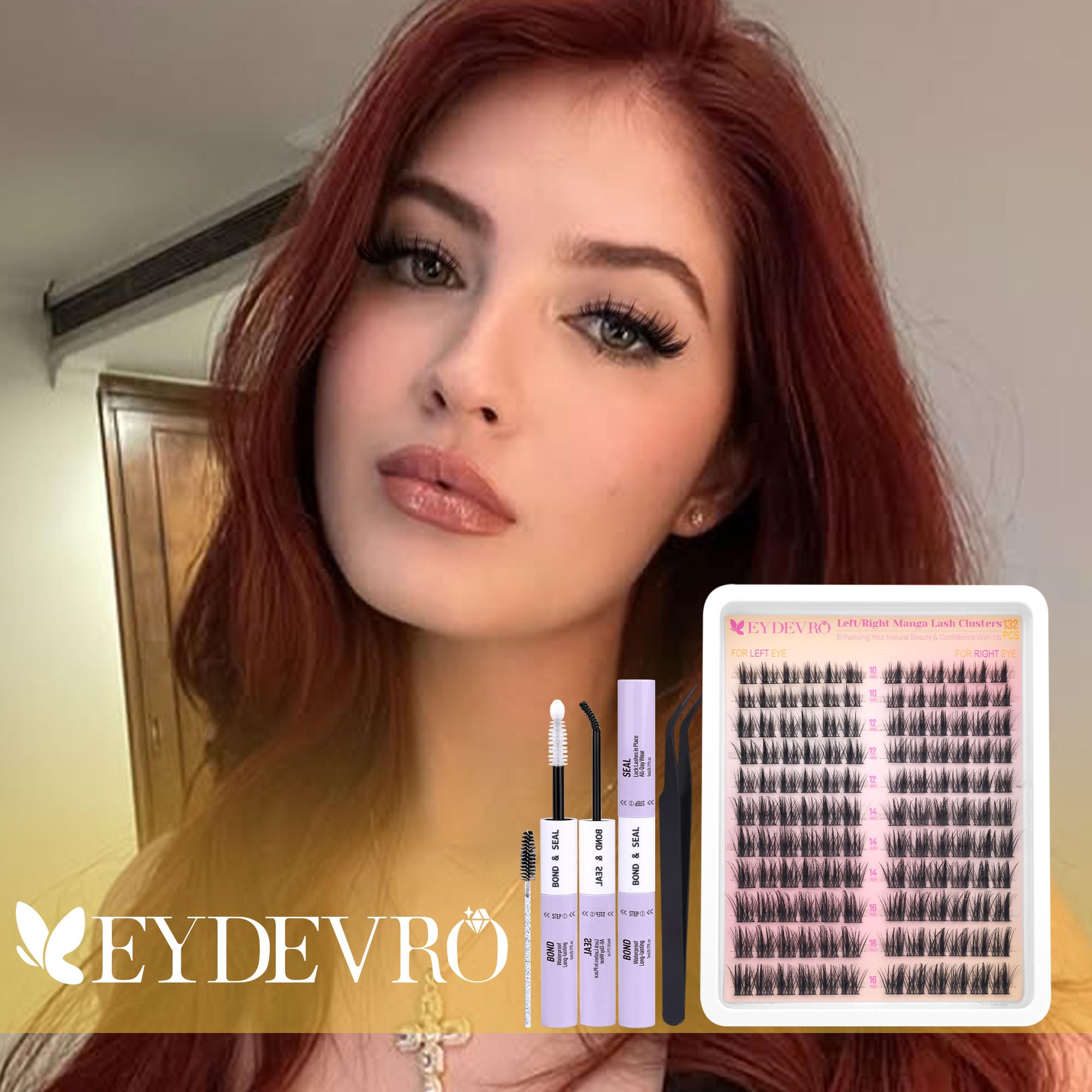 EYDEVRO inner-to-outer clusters deliver a balanced, dimensional lash appearance.