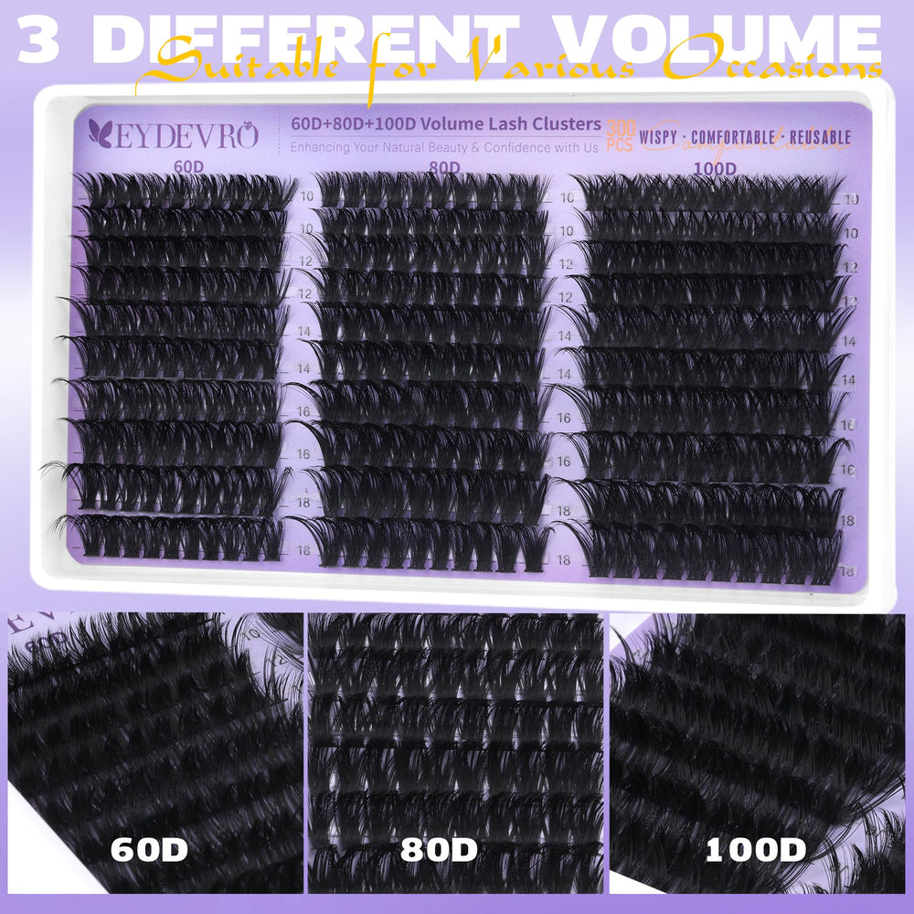 EYDEVRO Lash Clusters Kit highlights comfortable lash wear.