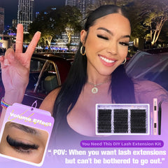 EYDEVRO Lash Clusters Kit featuring precision tweezers for application.