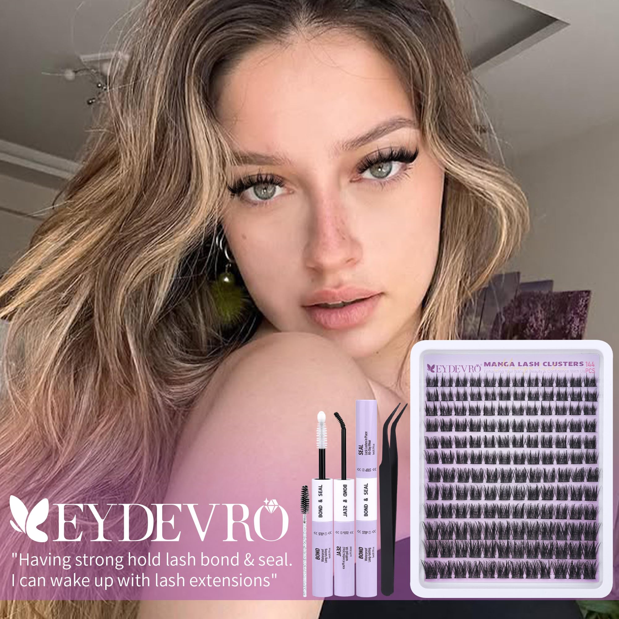 EYDEVRO Manga Lash Clusters close-up reveals spike-focused volume and definition