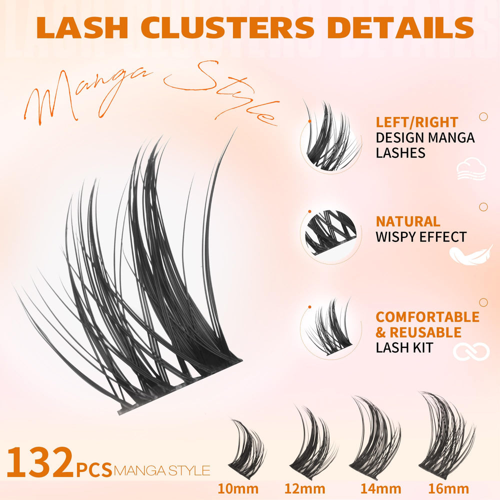 EYDEVRO Manga Lash Clusters Kit in hand demonstrates compact at-home kit.