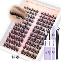 EYDEVRO Manga Lash Clusters Kit packaging shows beginner-friendly DIY use.