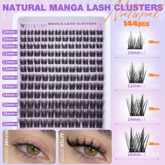 EYDEVRO Manga Lash Clusters Kit tools include tweezers and brushes for precise DIY application