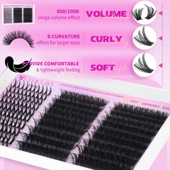EYDEVRO wispy lash clusters 12-20mm show wispy, high-volume effect