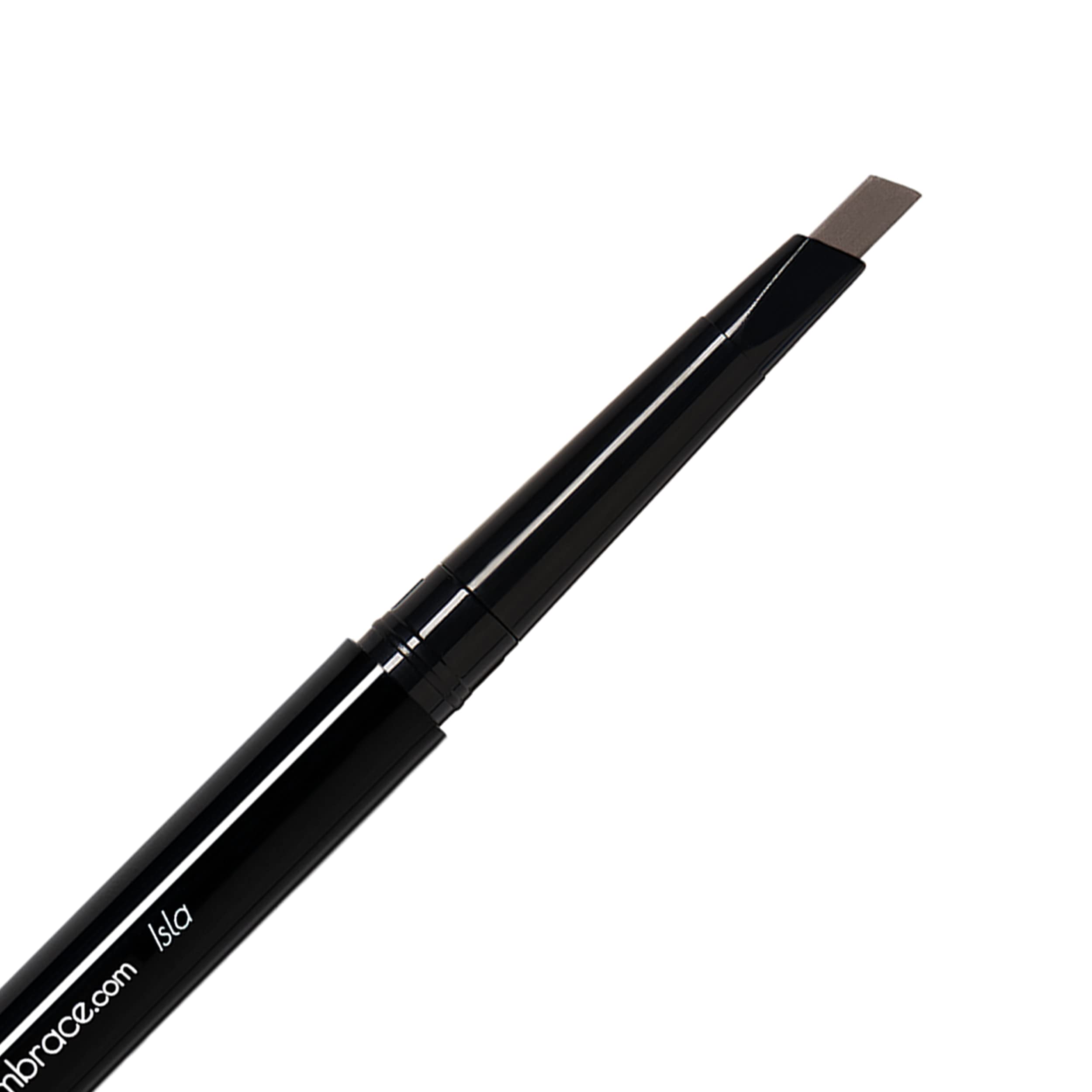 Eye Embrace Isla brow pencil angled tip close-up for precise, natural-looking definition.