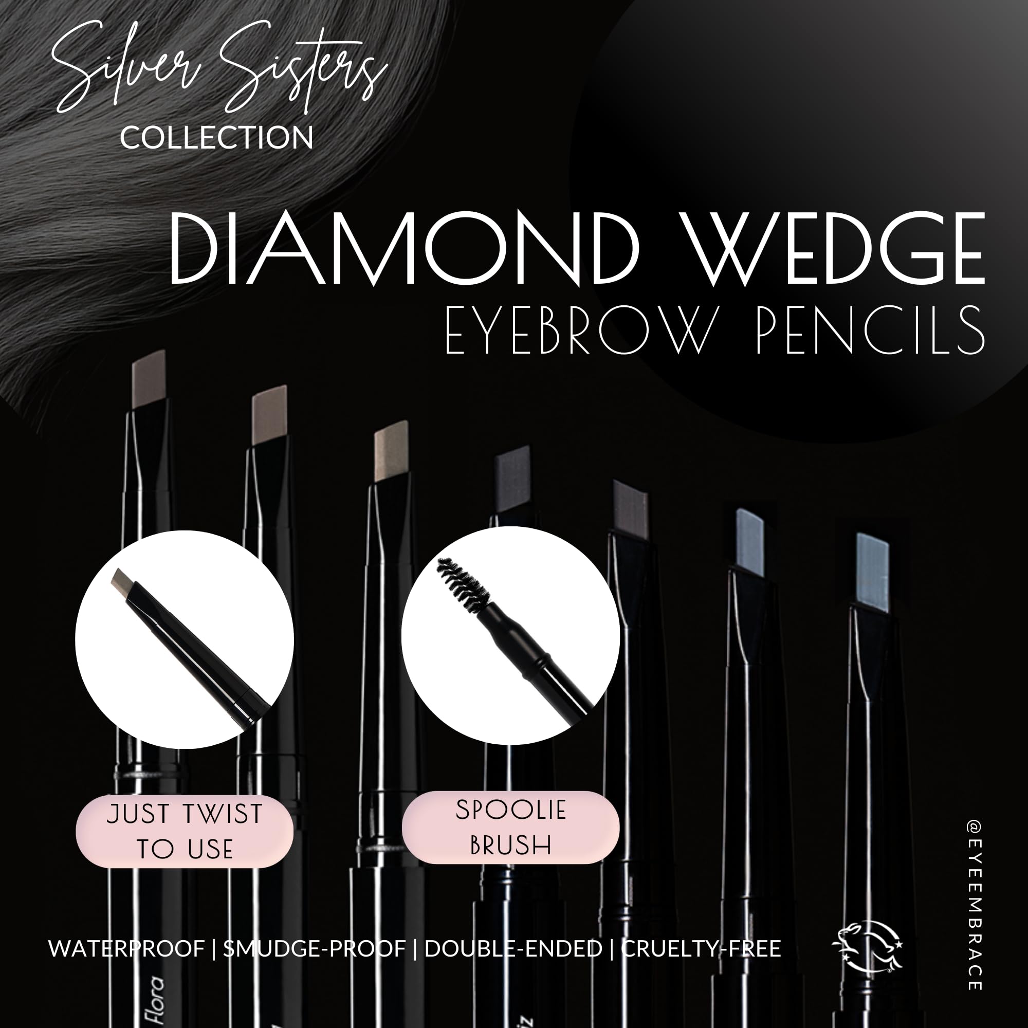 Eye Embrace Luna spoolie brush blending brows for natural finish