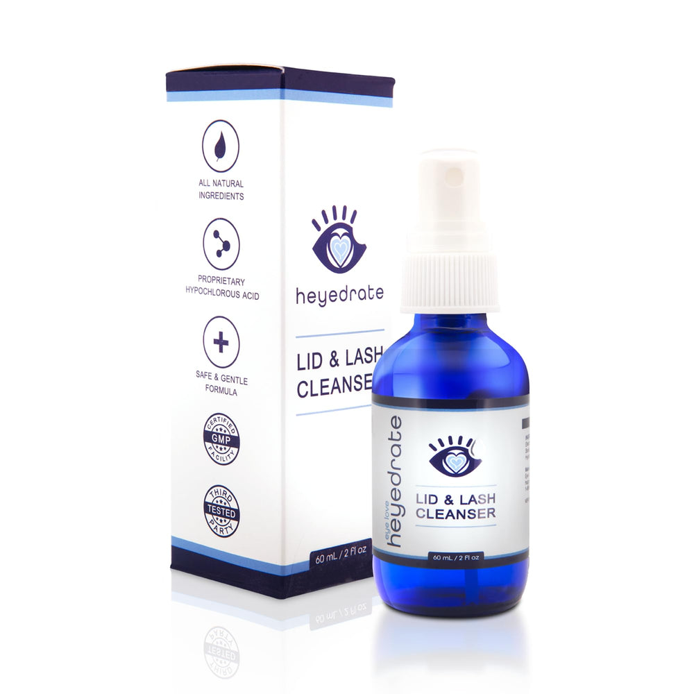 Eye Love Lid and Lash Cleanser bottle-front demonstrates gentle cleansing for sensitive eyes.