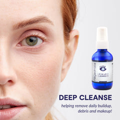 Eye Love Lid and Lash Cleanser pump-action enables easy daily eyelid care.