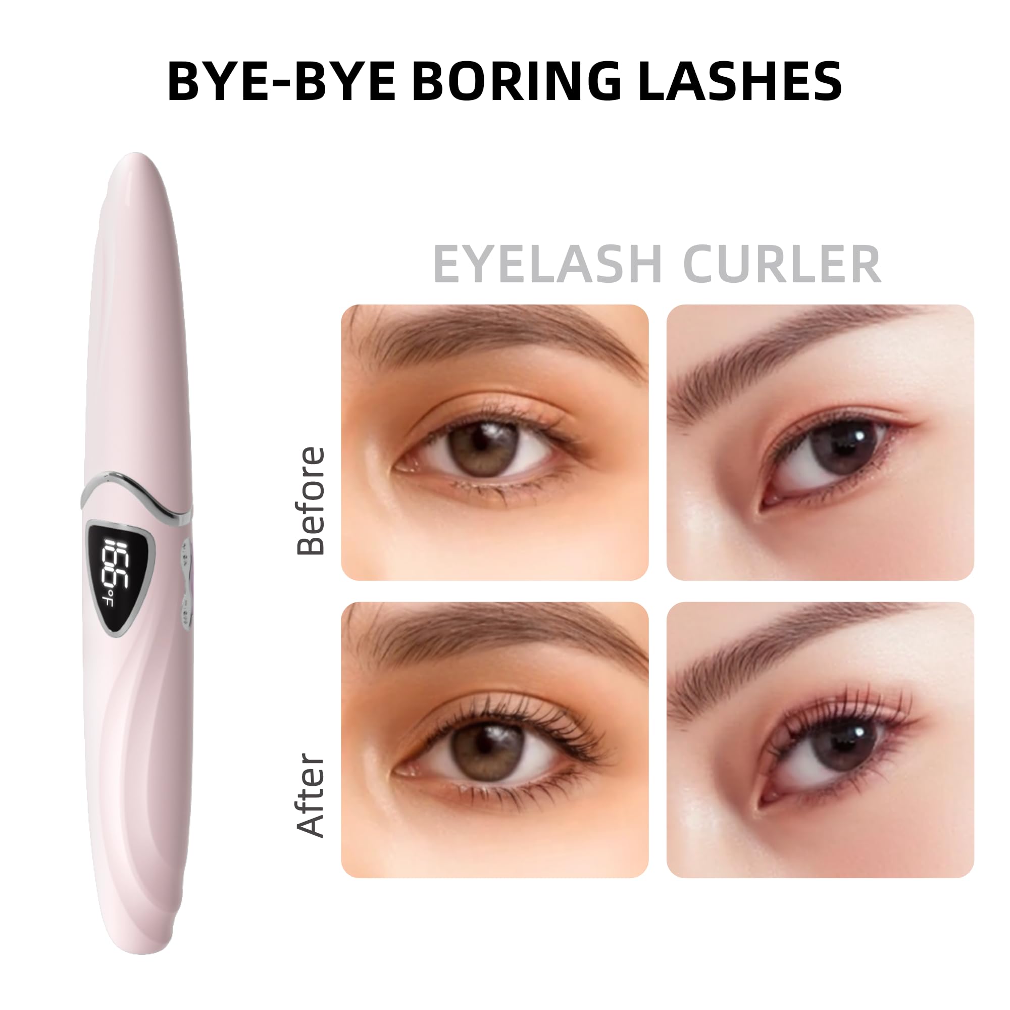 EYECURL S600 temperature display shows precise control for consistent curls.