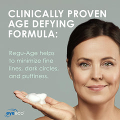 EyeEco shea butter and vitamin E ingredients closeup for hydrating skin.