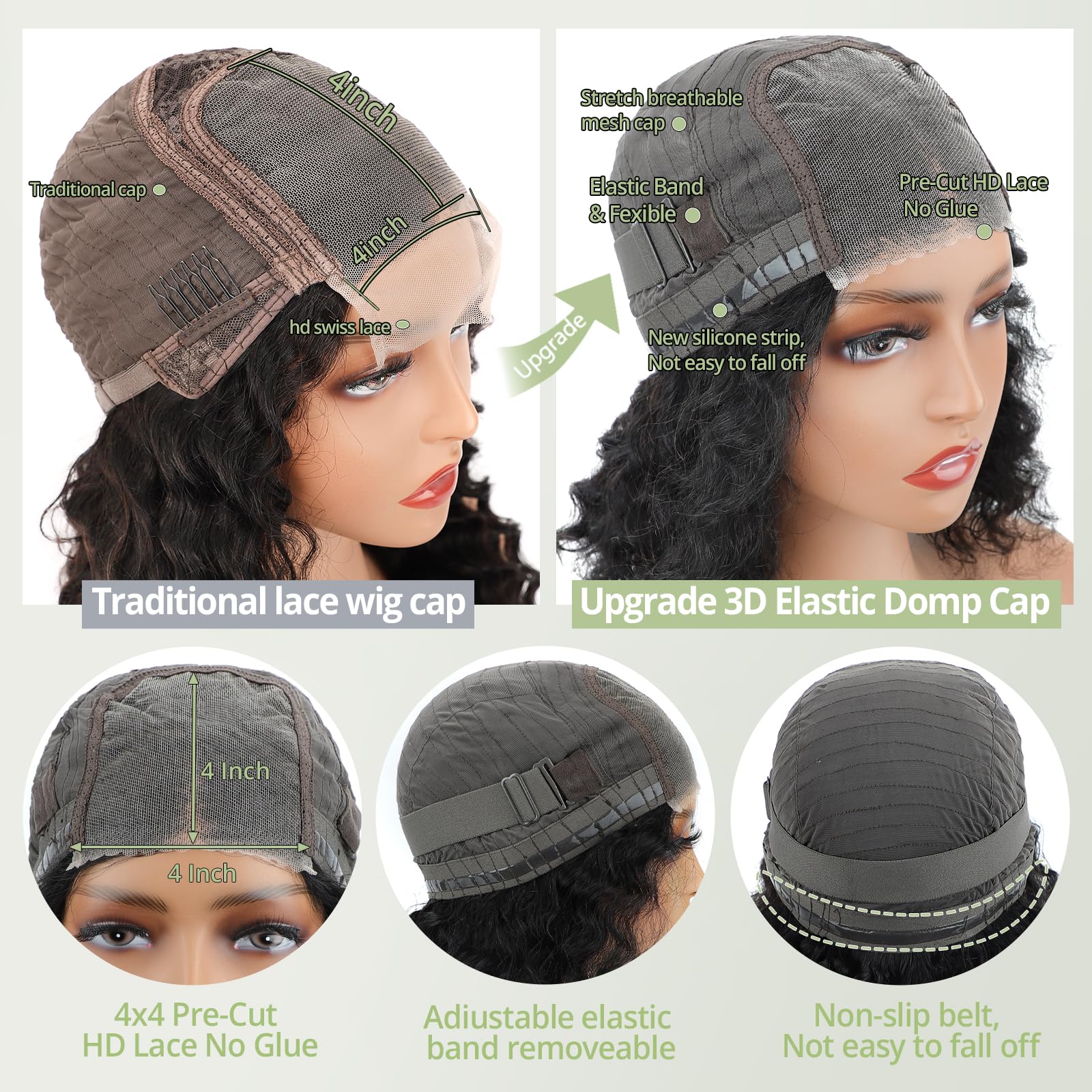 Eyefanniy glueless wig closeup density reveals full 200 percent volume