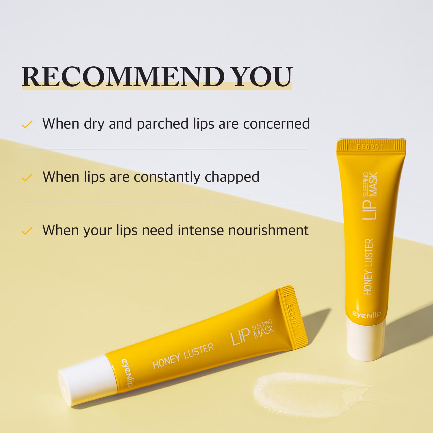 EYENLIP Honey Luster Lip Sleeping Mask night routine step ready for bedtime