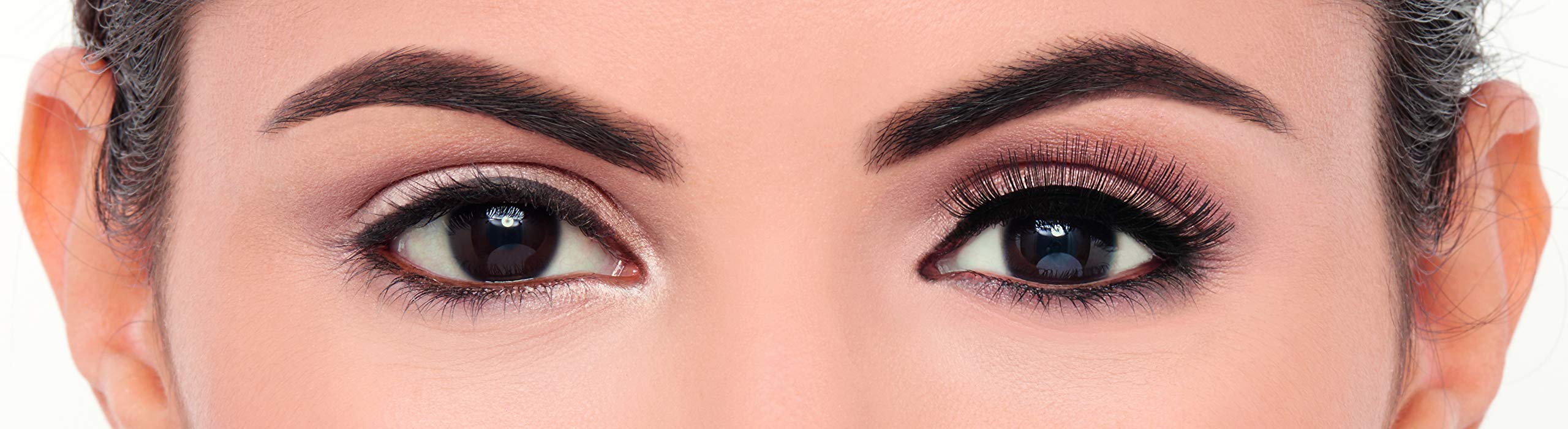 Eylure No.101 lashes on-eye showcase built-in liner for quick definition.