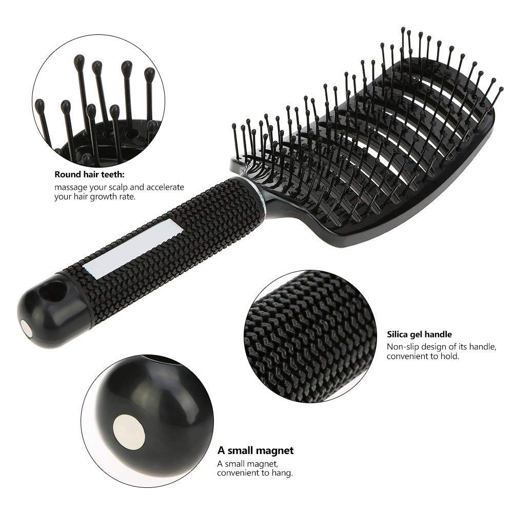 eyxformula hair brush wet/dry use demonstrates versatile styling on damp or dry hair.
