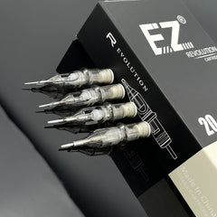 EZTAT2 Revolution needles with clear tip for improved visibility during tattooing.