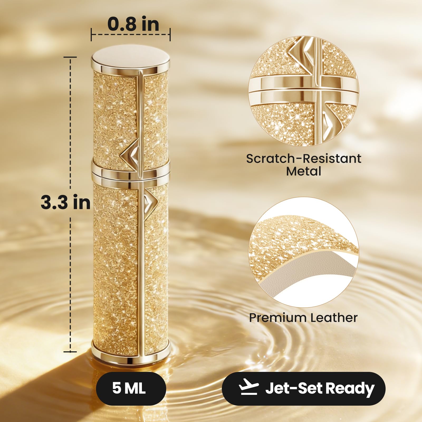 EZEJIAO bling design emphasizes gift-ready travel perfume bottle style.