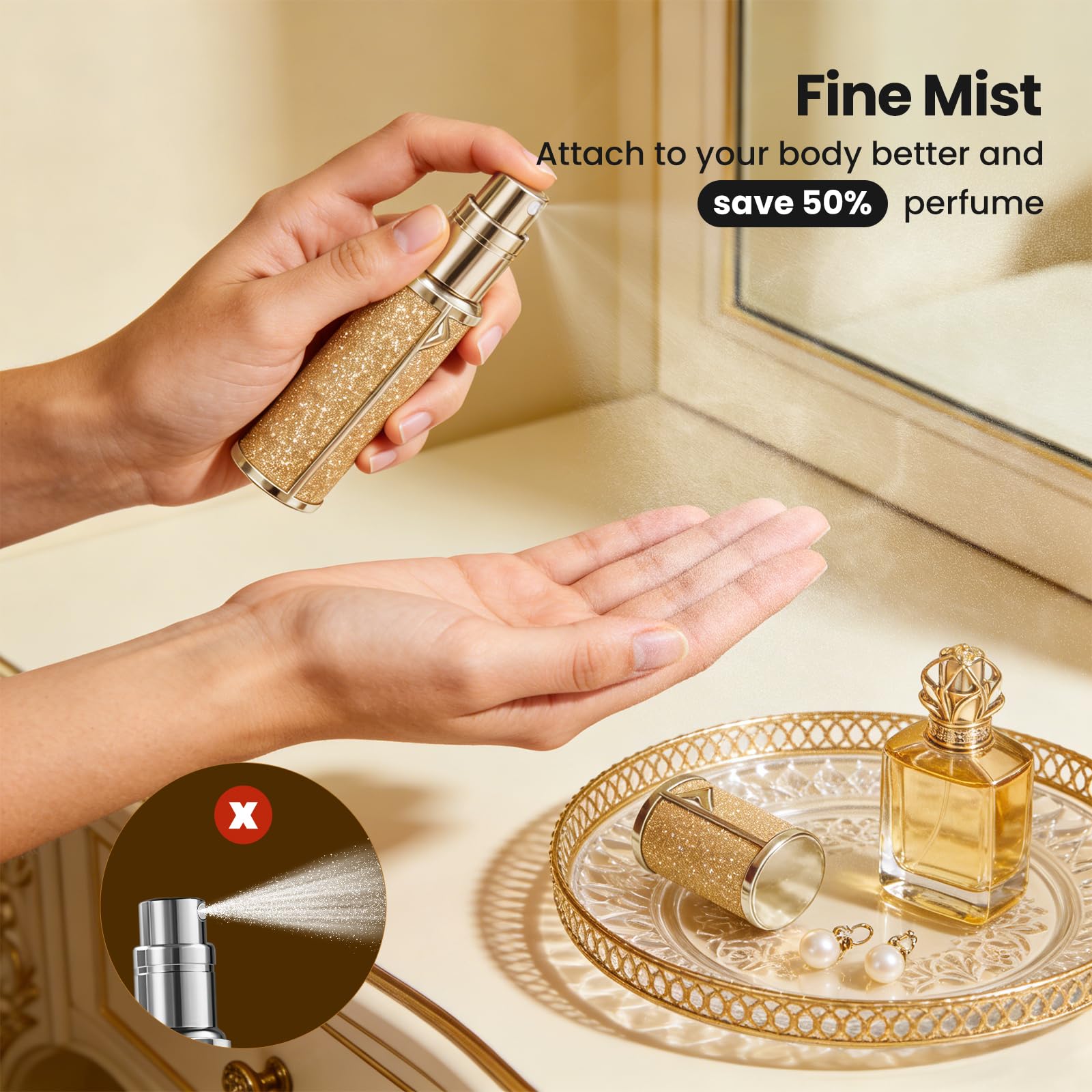 EZEJIAO leather outer shell with scratch-resistant tank preserves fragrance integrity.