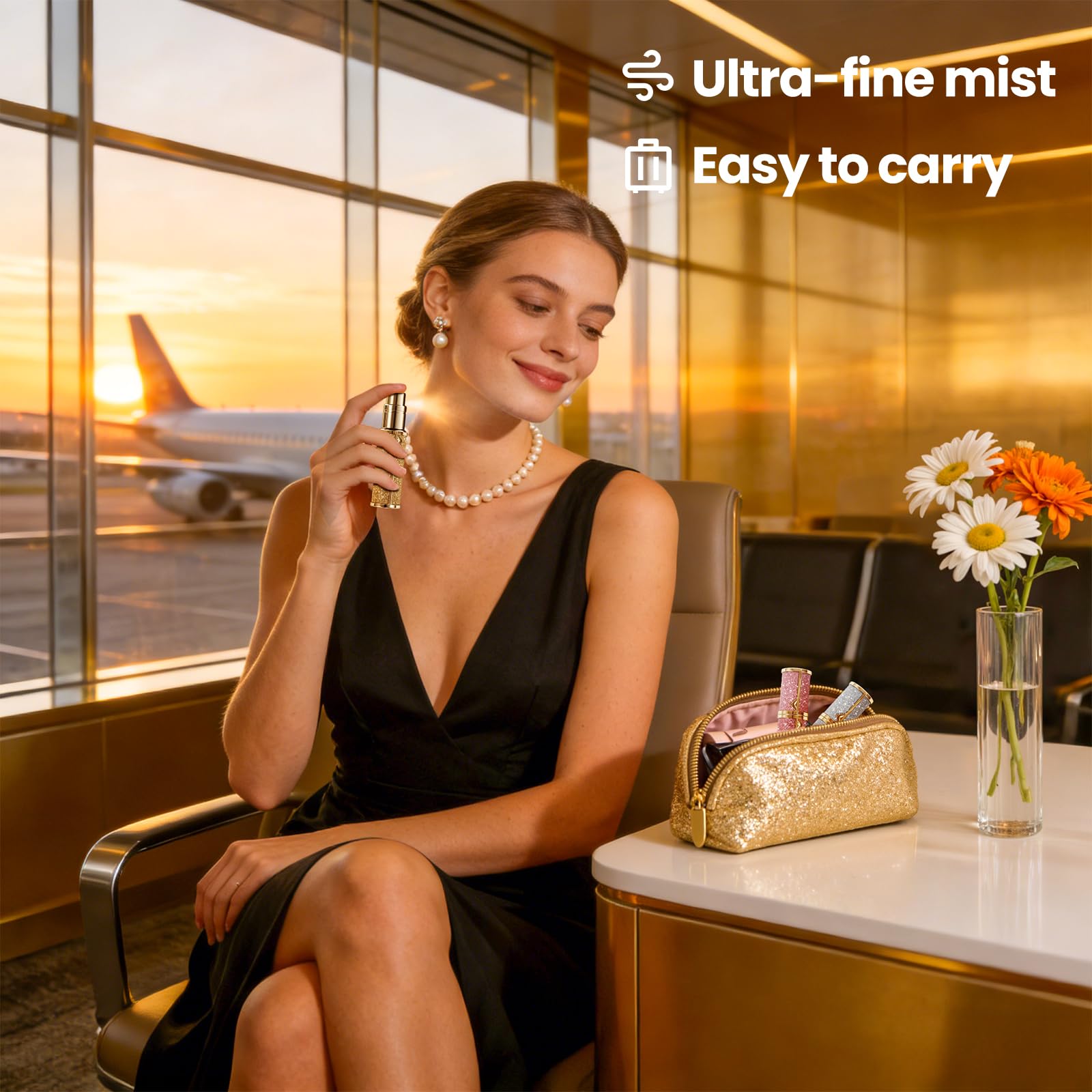 EZEJIAO leak-proof perfume bottle with secure lock prevents spills during travel.