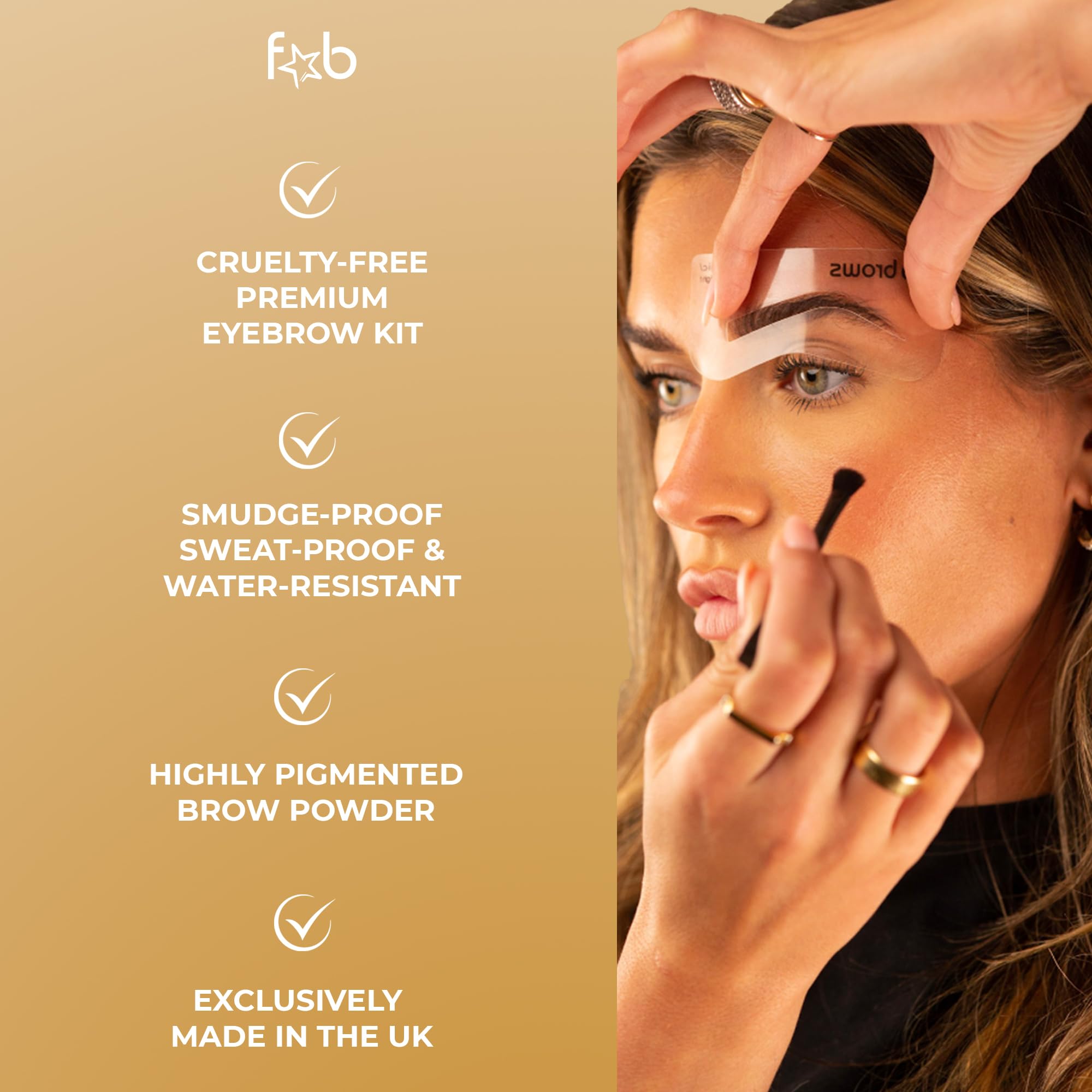 Fab Brows dual-ended brush for seamless powder blending and definition.