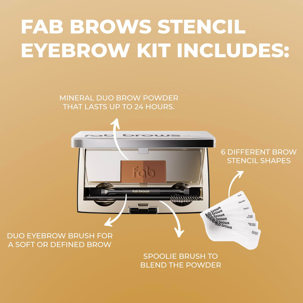 Fab Brows Duo eyebrow kit powder-palette provides pigmented, blendable brow tones