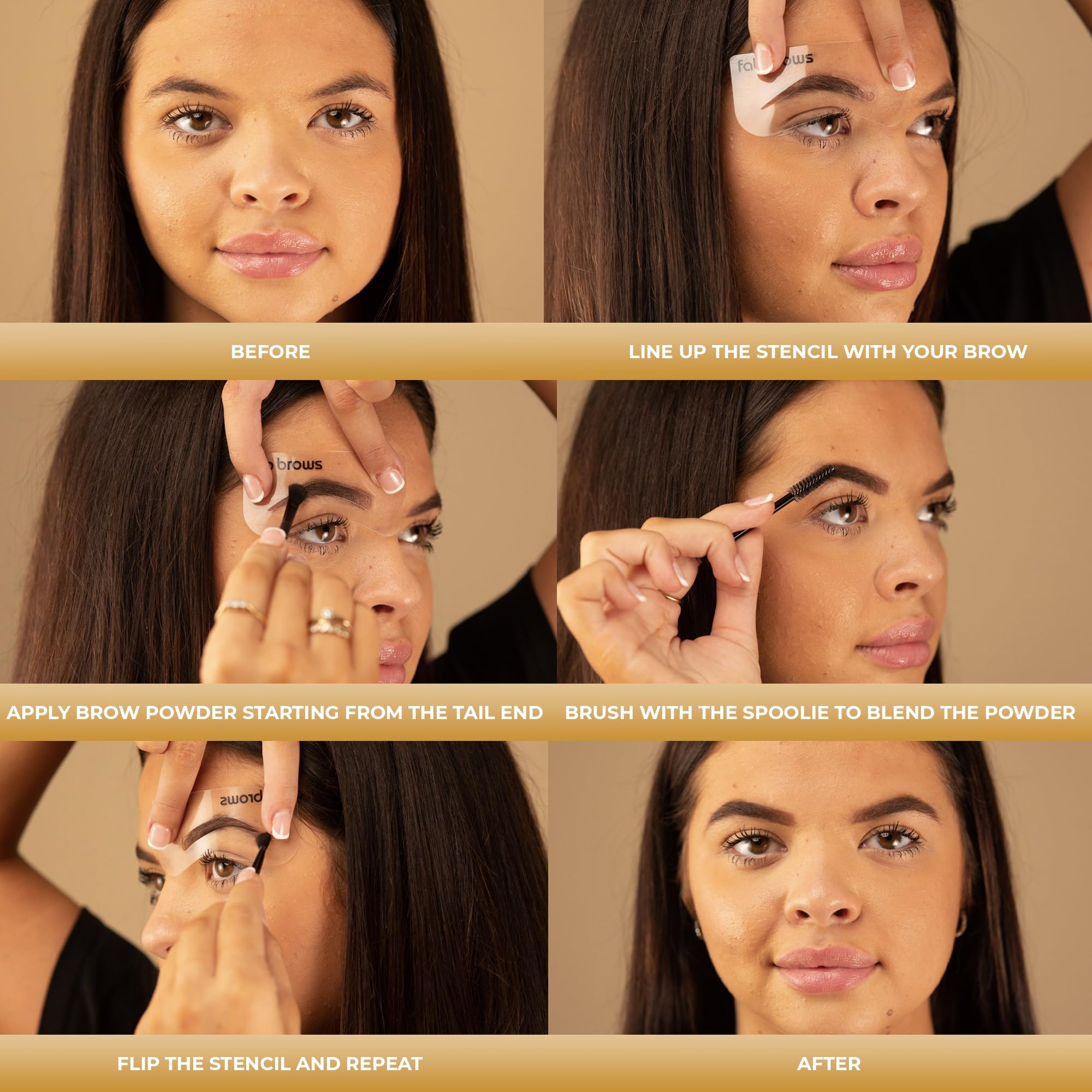 Fab Brows eyebrow shaper kit includes stencils and a mirror for on-the-go touch-ups.