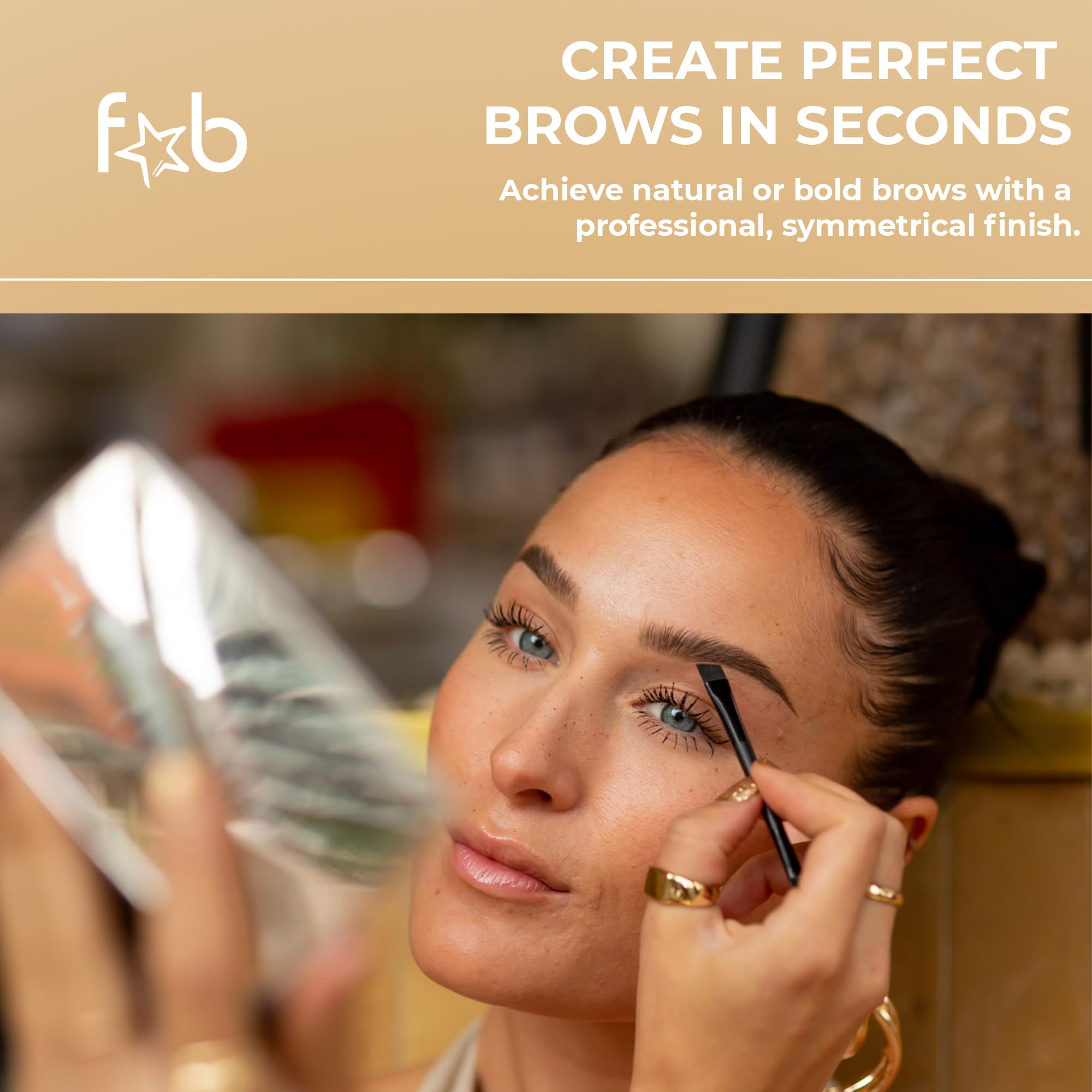 Fab Brows eyebrow stencil kit with six stencils for quick, symmetrical arches.