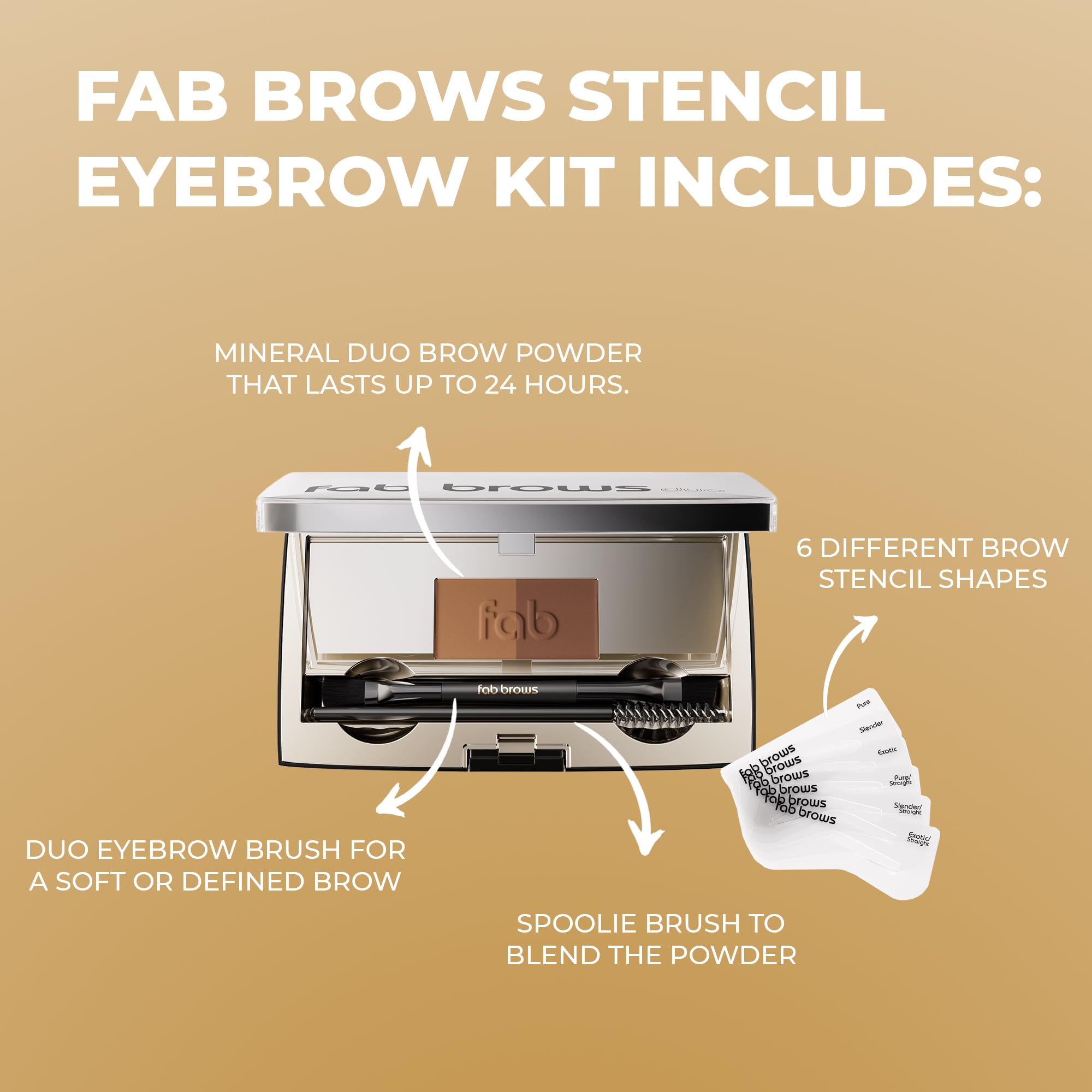 Fab Brows waterproof eyebrow powder delivers long-lasting, smudge-resistant color.
