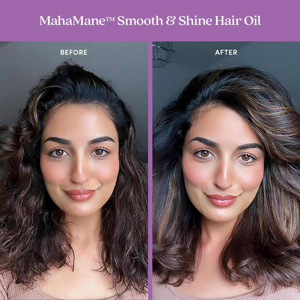 Fable & Mane MahaMane hair-strands-gloss close-up highlighting instant shine