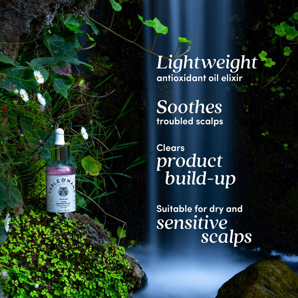 Fable & Mane Amla Serum ingredients view highlights natural botanicals.