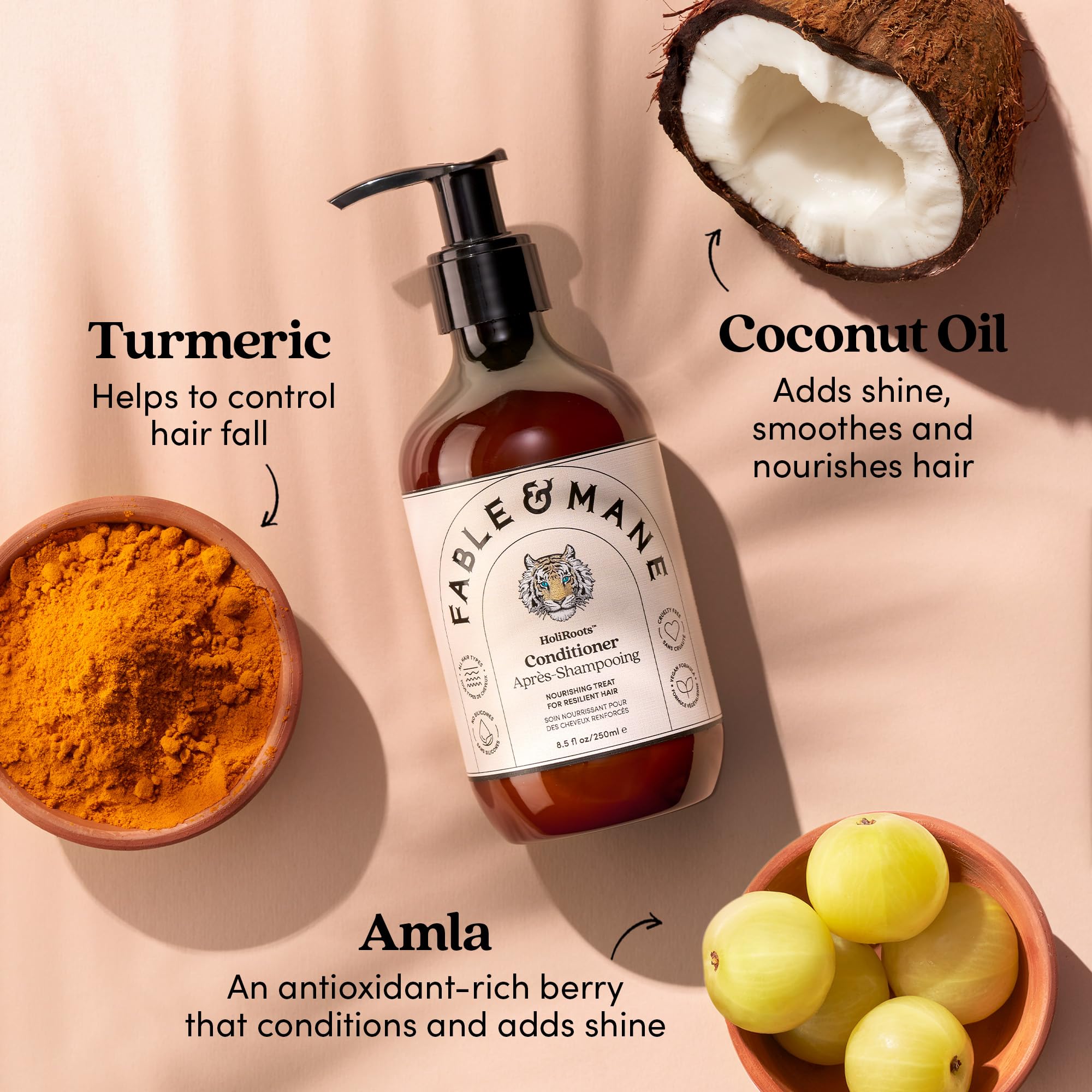 Fable & Mane color-safe formula supports vibrancy in colored hair