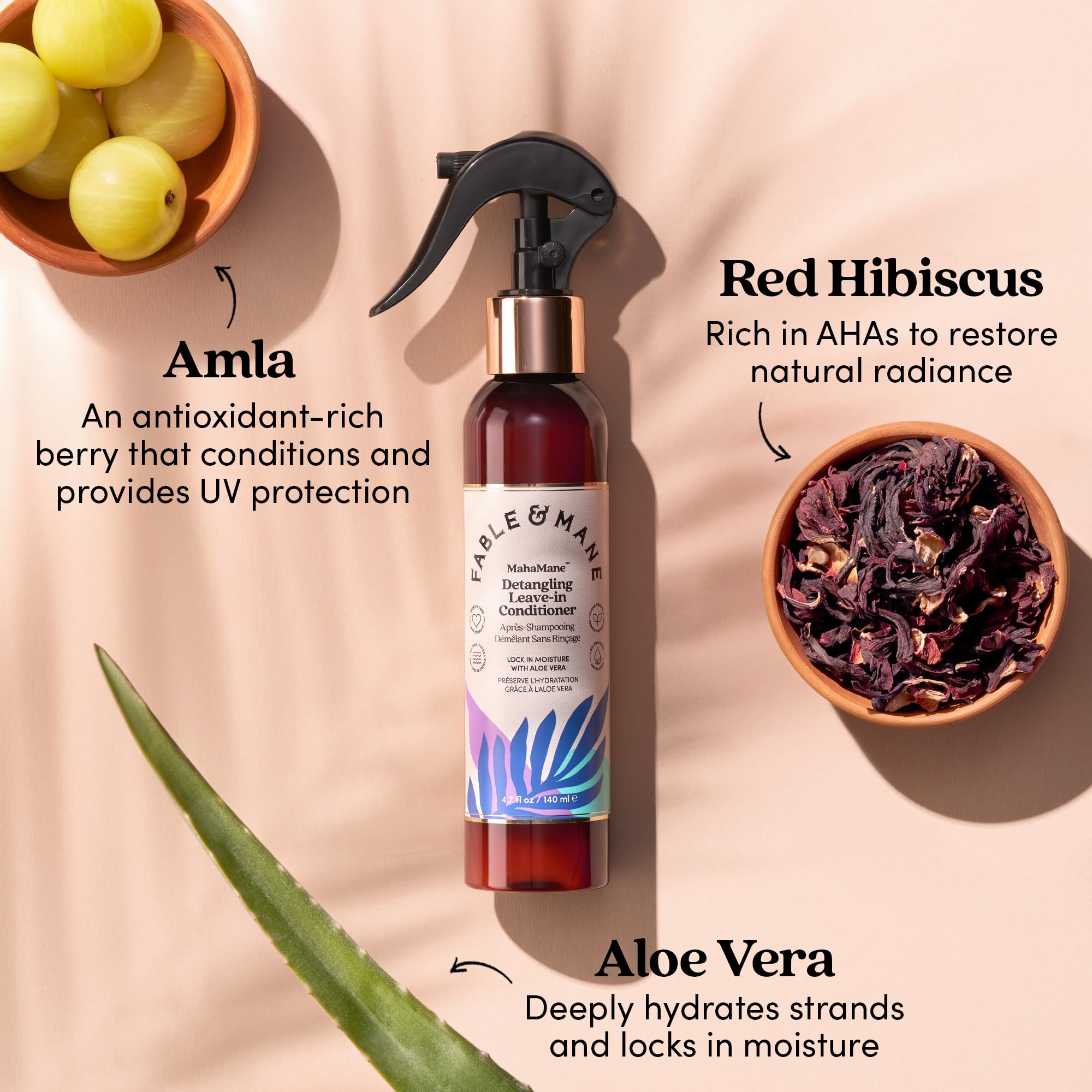 Fable & Mane colored hair-safe formula applied to dyed strands for protection.