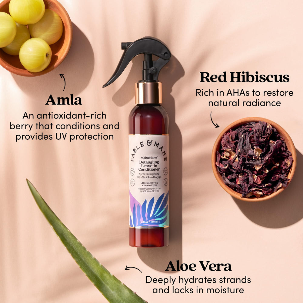 Fable & Mane colored hair-safe formula applied to dyed strands for protection.