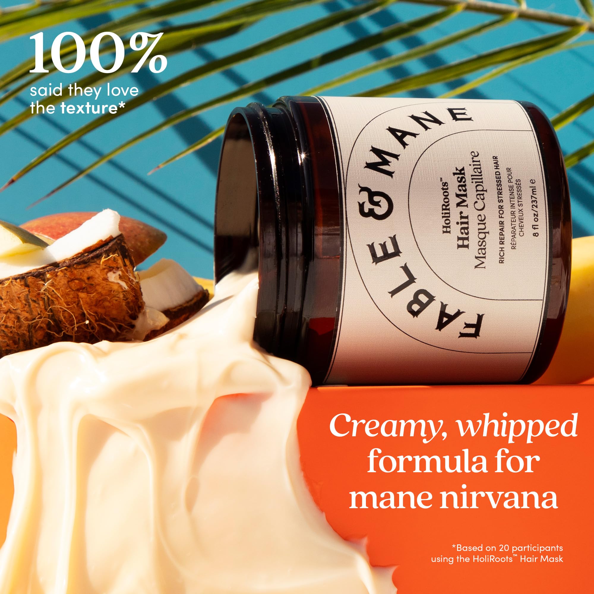 Fable & Mane Deep Moisture Mask fragrance drops evoke tropical scent during treatment