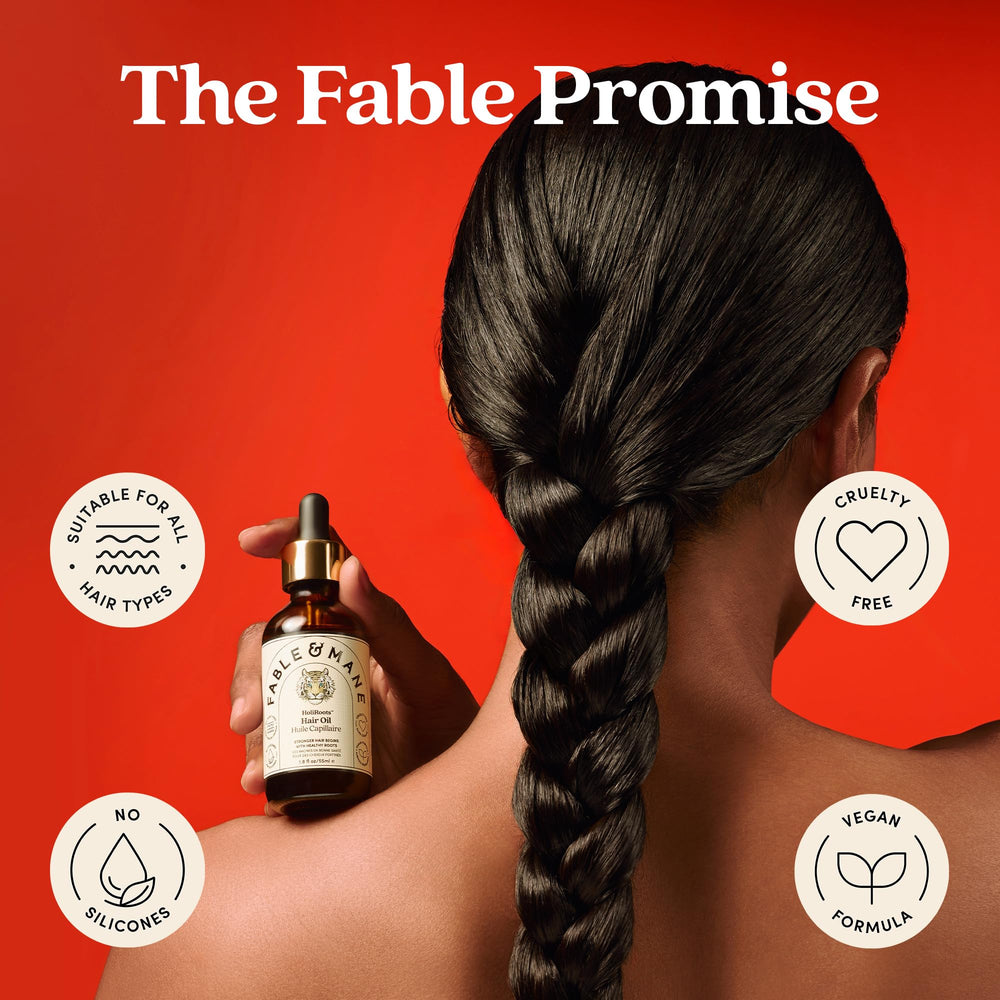 Fable & Mane HoliRoots jasmine-sambac fragrance image evokes fresh, calming scent.