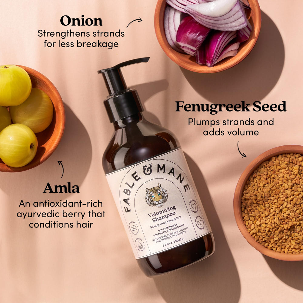 Fable & Mane warm-spice fragrance visual creating spa-like shower experience