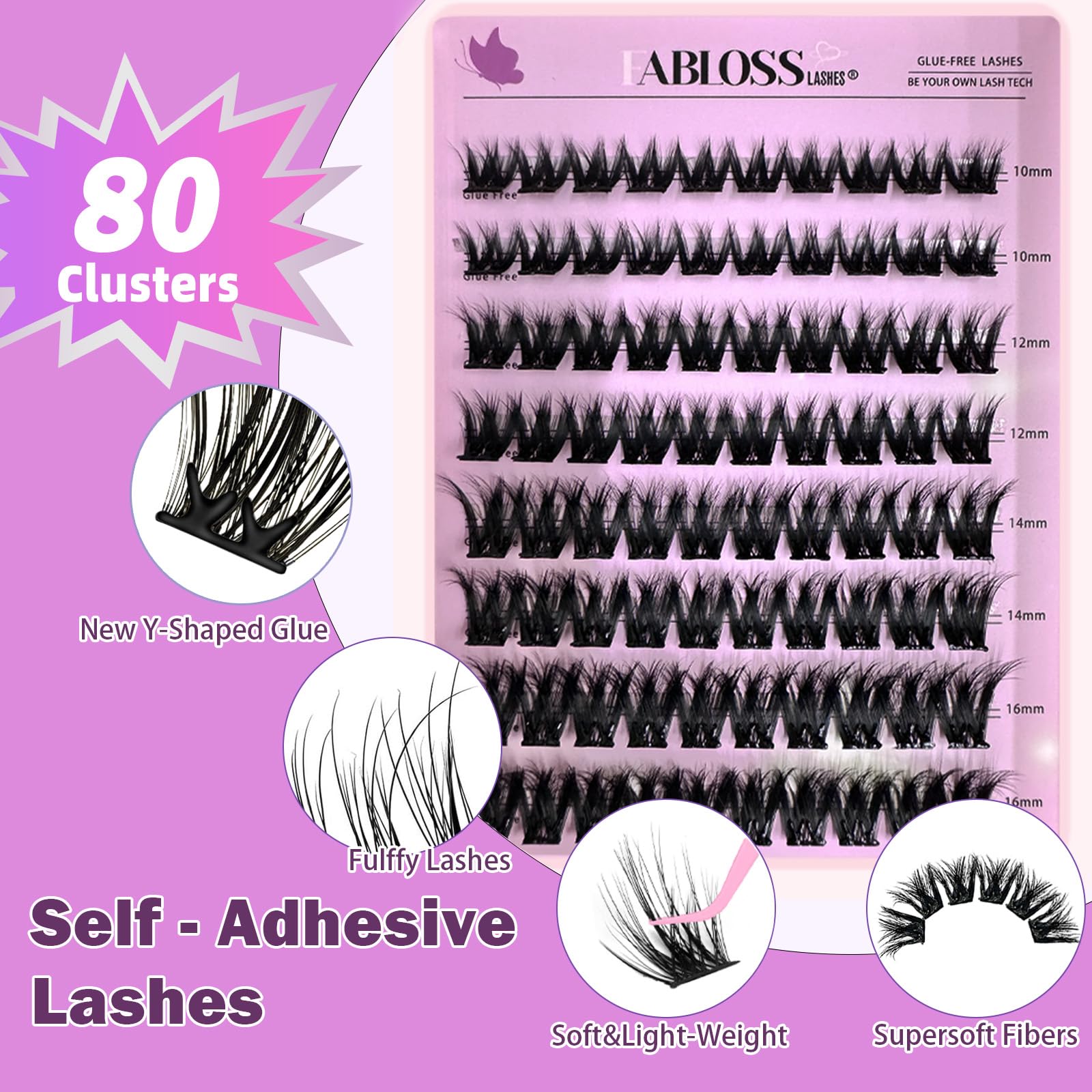 Fablosslashes preglued-lash-clusters detail shows no-glue application for time-saving routine
