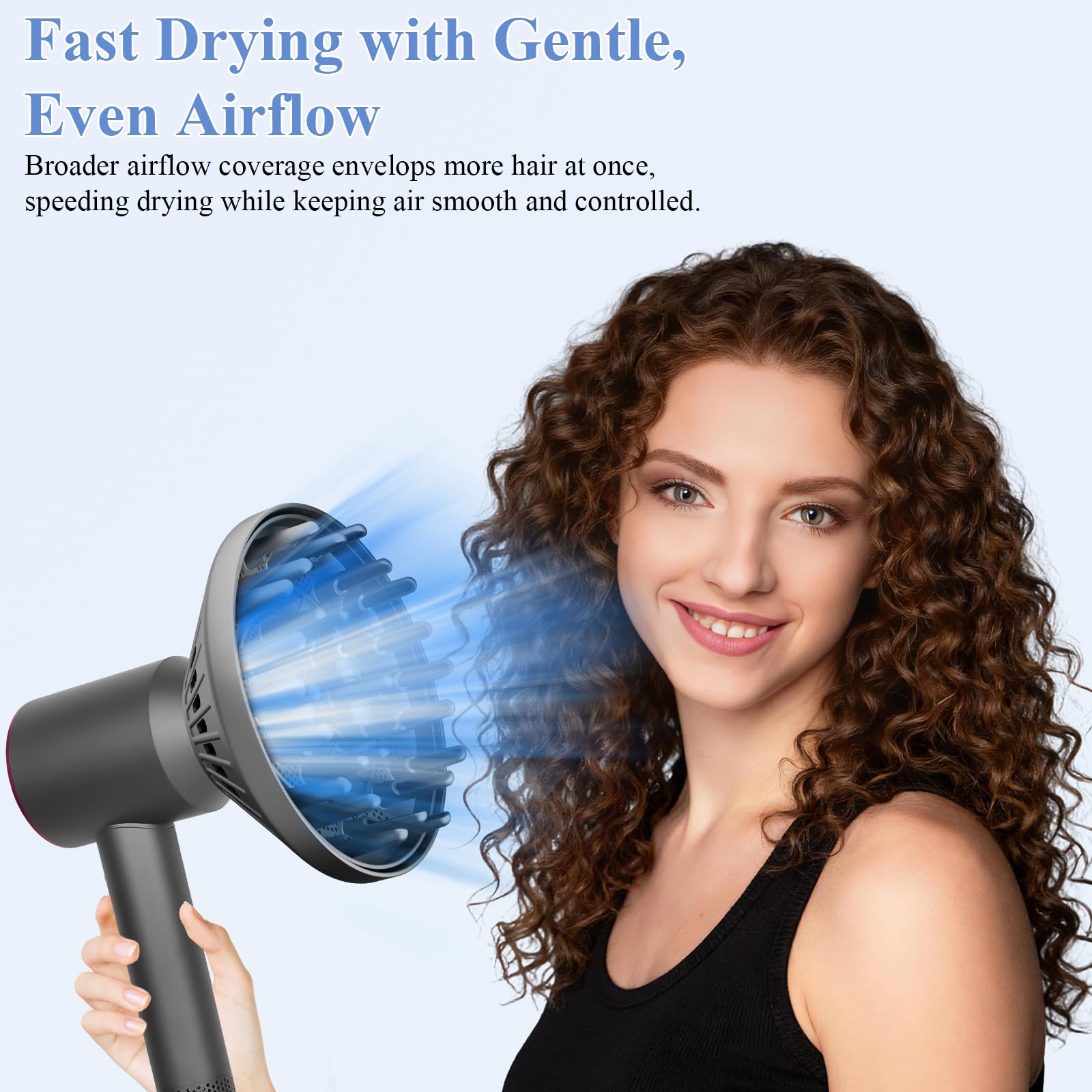 Fabmira curl-definition diffuser prongs lifting roots for defined coils.