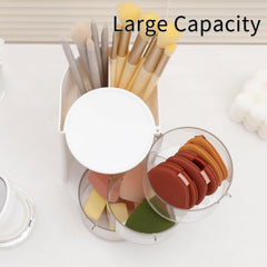 FABROK two-in-one makeup brush and accessories organizer saves counter space.