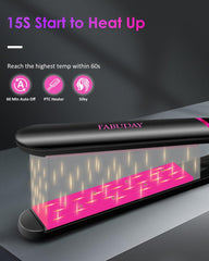 Fabuday flat iron auto shut-off enhances safety after use