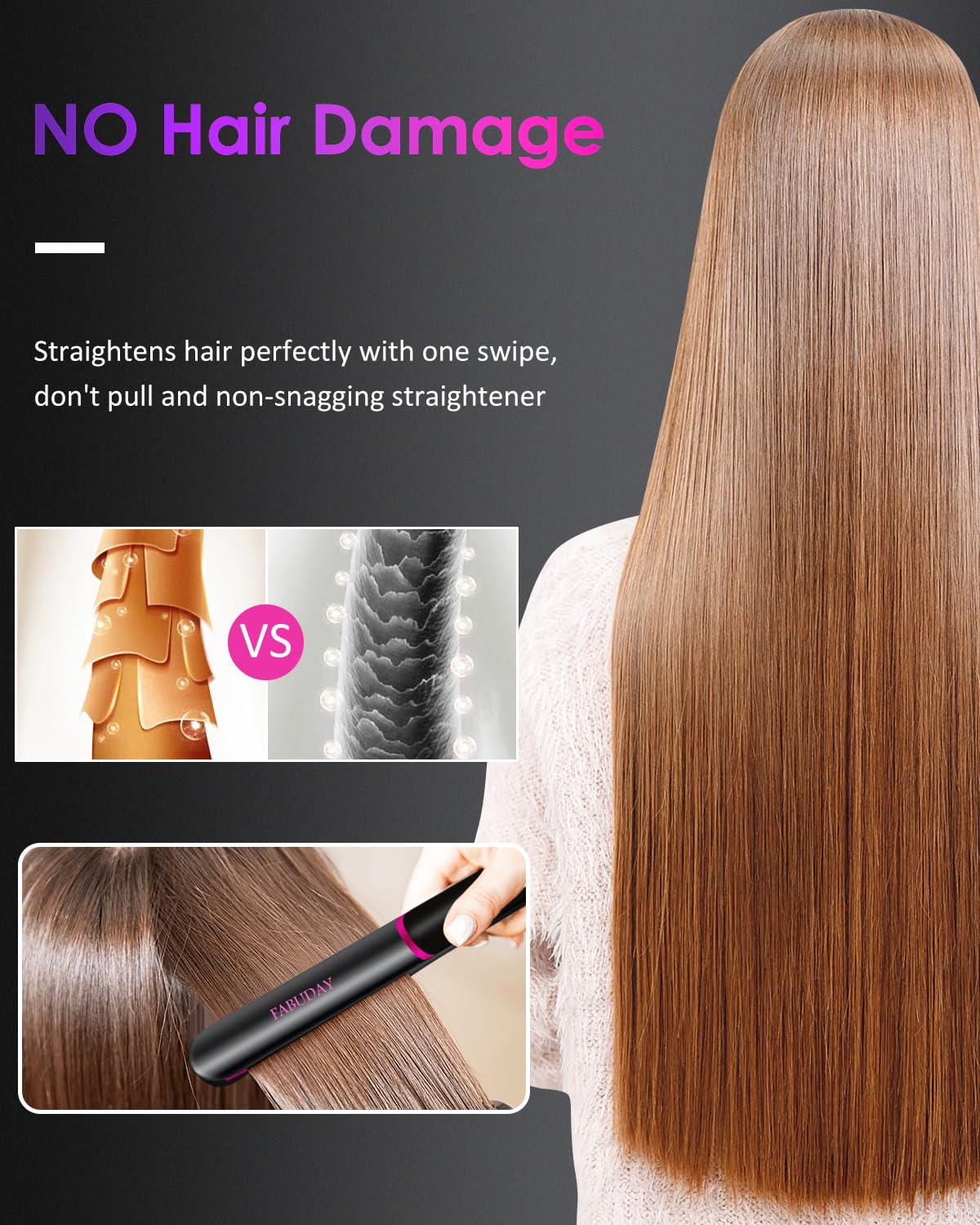 Fabuday professional-grade flat iron suitable for home or salon use