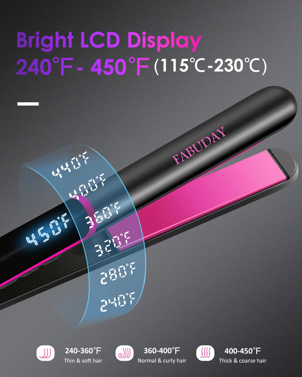 Fabuday flat iron heats up in seconds for quick mornings