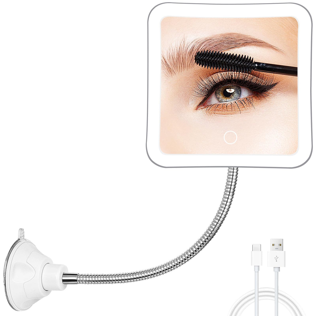 Fabuday flexible gooseneck 30x magnifying mirror front view for precision makeup