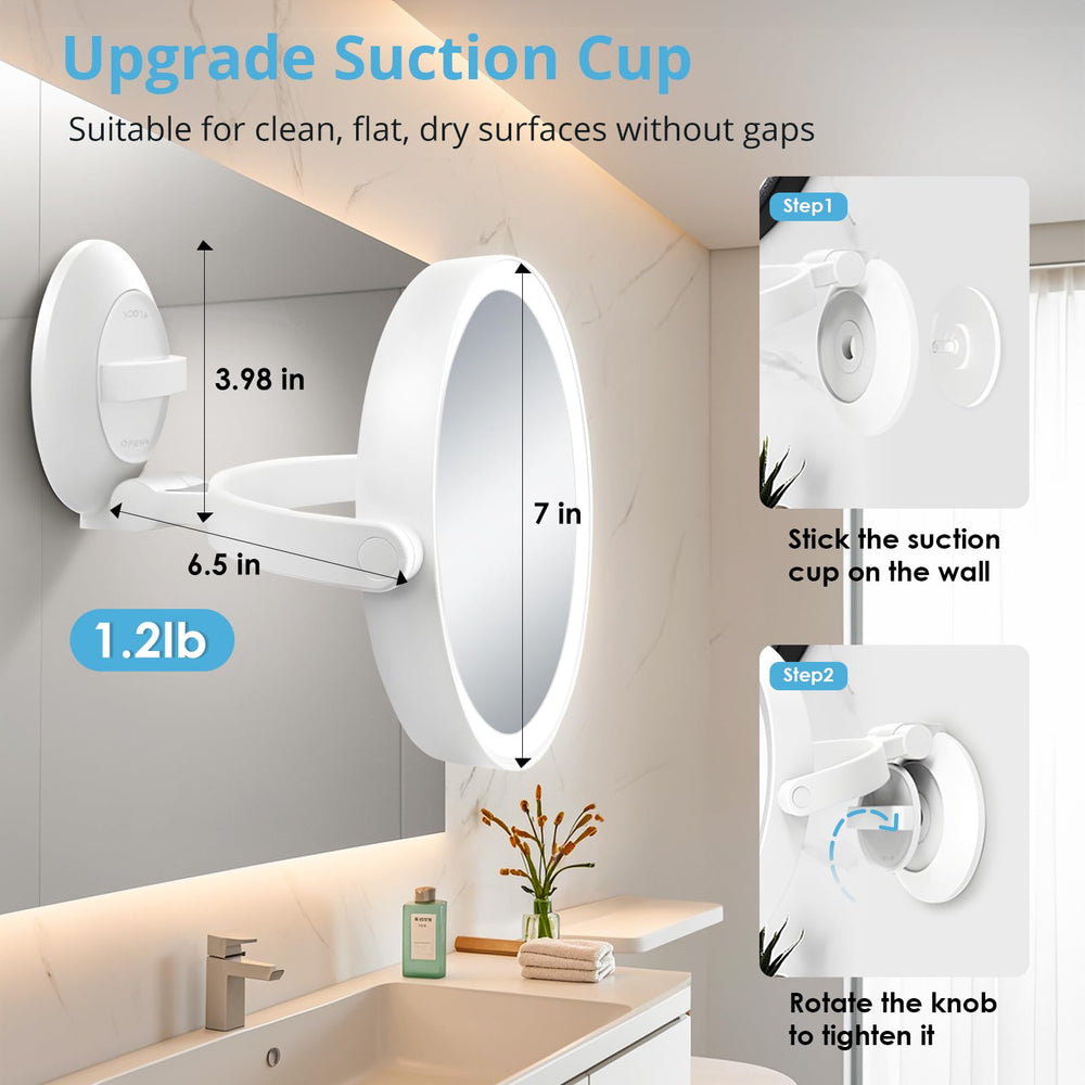 Fabuday mirror highlights three color LED lighting for natural skin tones