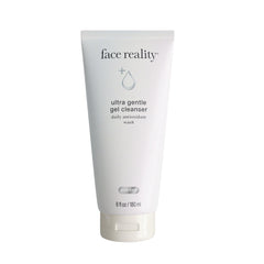 Face Reality Ultra Gentle Cleanser bottle pour demonstrates a gentle daily cleanse for blemish-prone skin