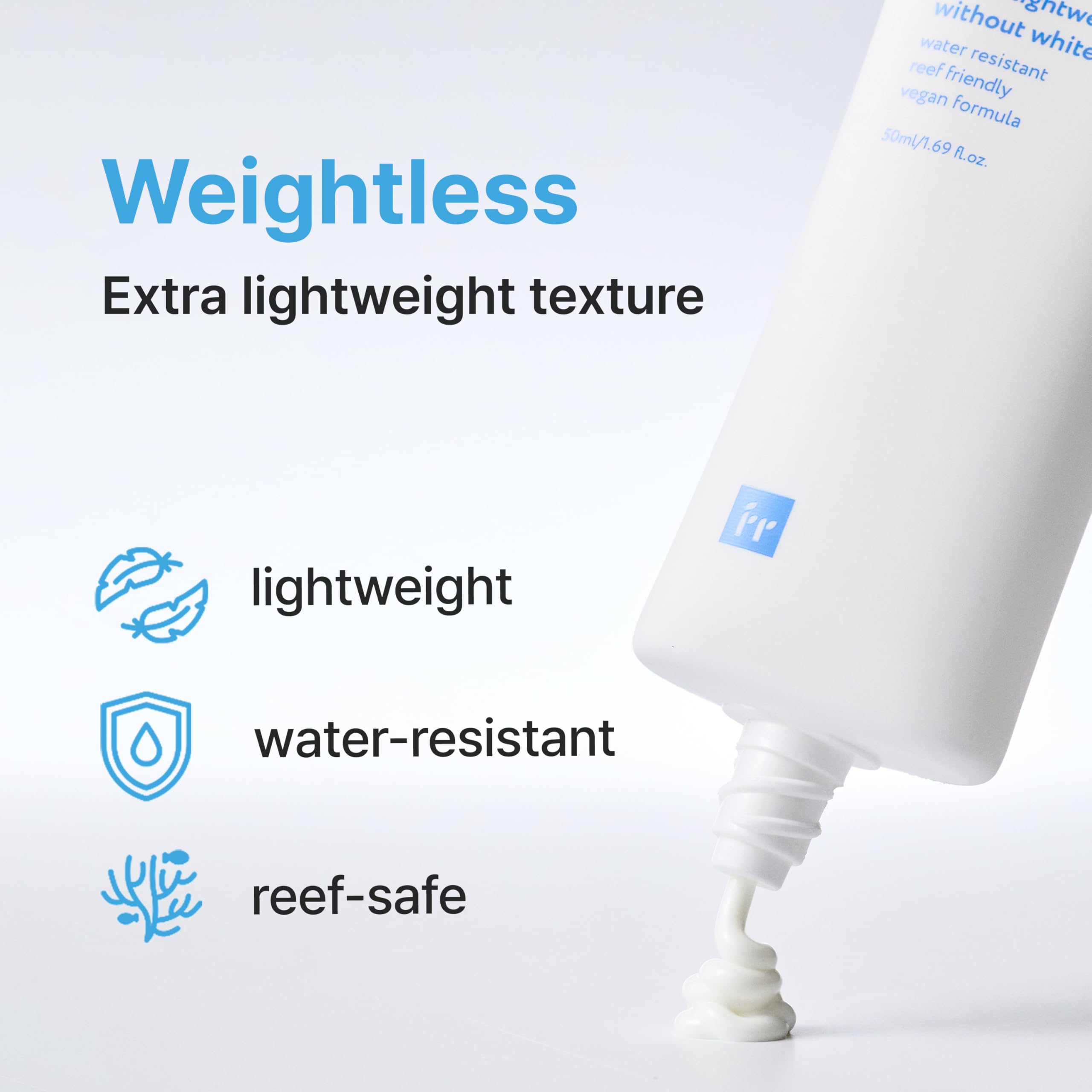 Face Republic Purity Sun Essence SPF50 label highlights reef-safe branding