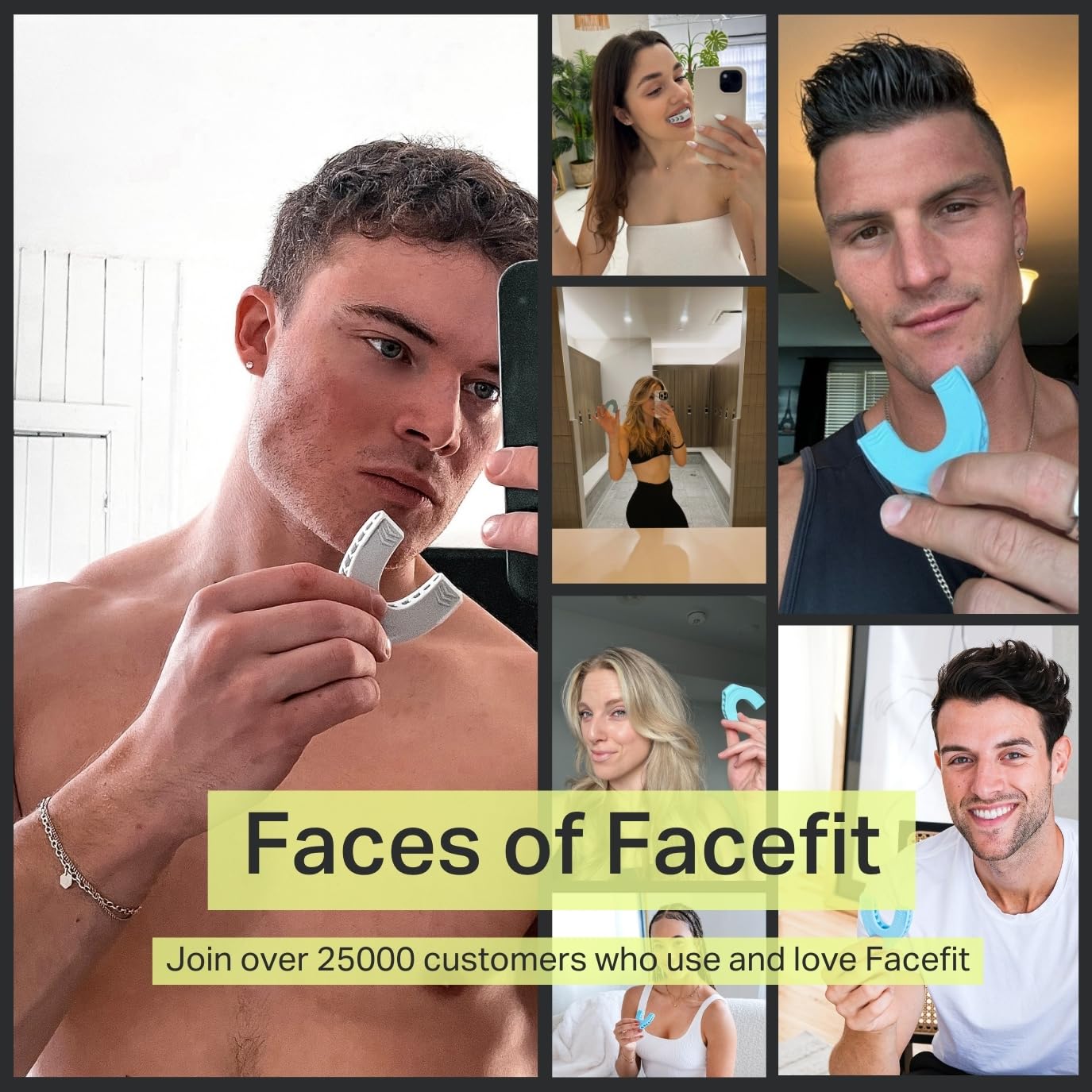 Facefit Jaw Exerciser Sky Blue easy-cleaning image emphasizes hygiene-friendly design.