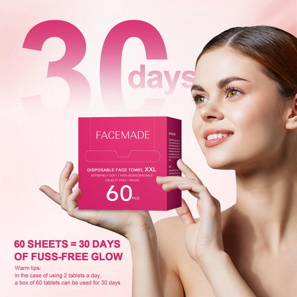 FACEMADE absorbent disposable wipes soak up moisture quickly.