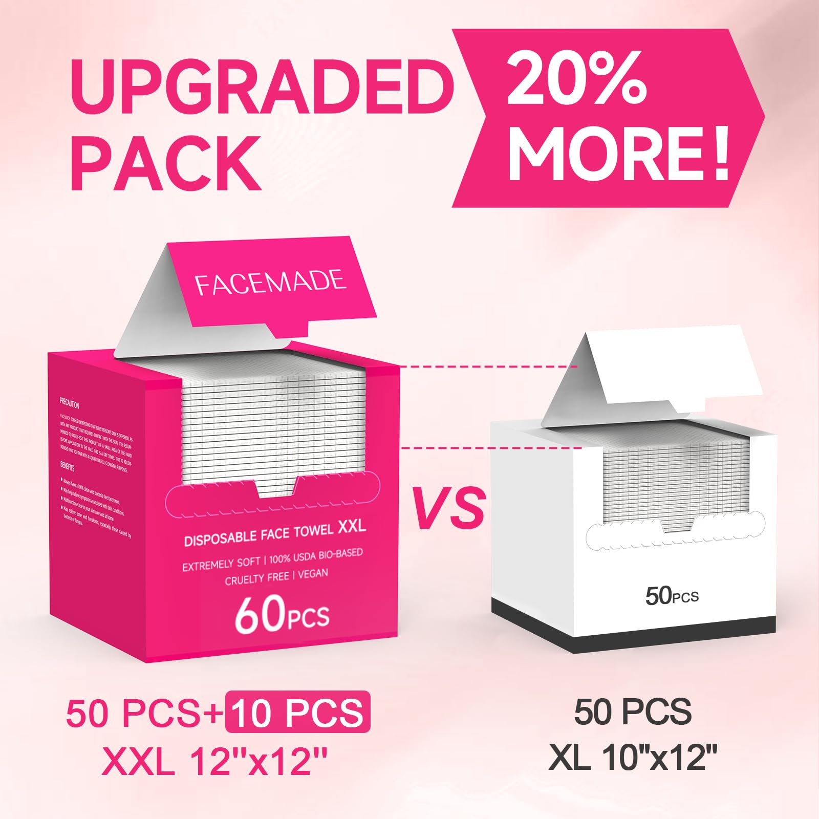 FACEMADE multi-purpose face towels ideal for travel and on-the-go cleansing.